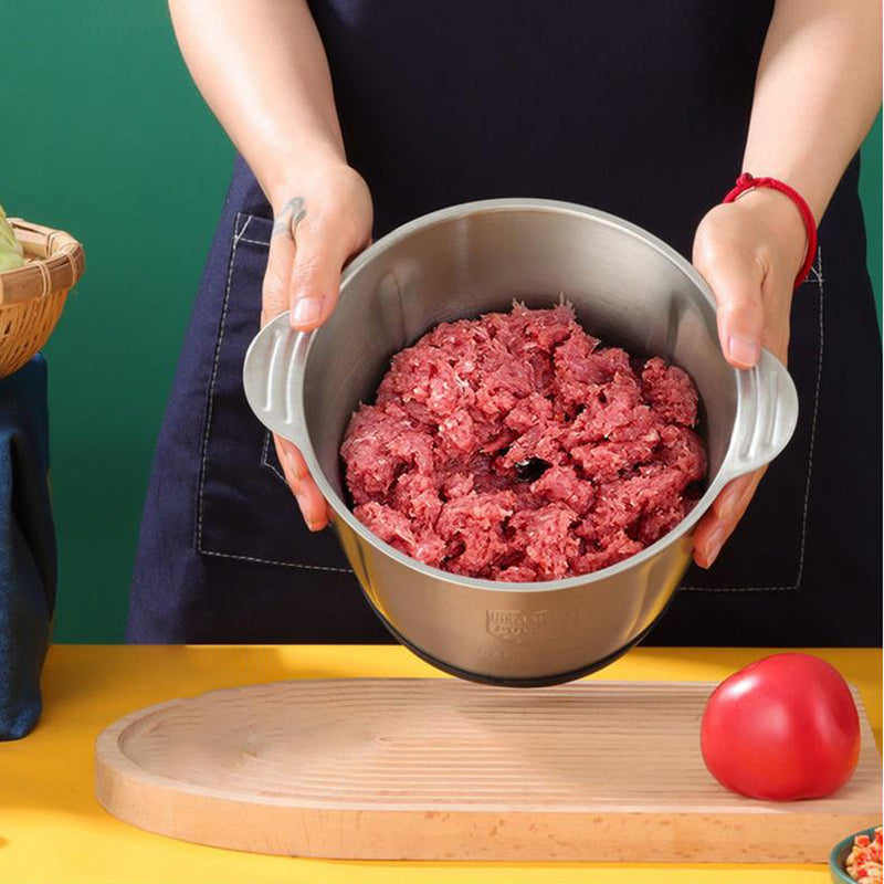 Electric Stainless Steel Food Chopper – Powerful Meat & Vegetable Grinder