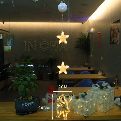 3PCS Christmas LED Star Window Hanging Lights
