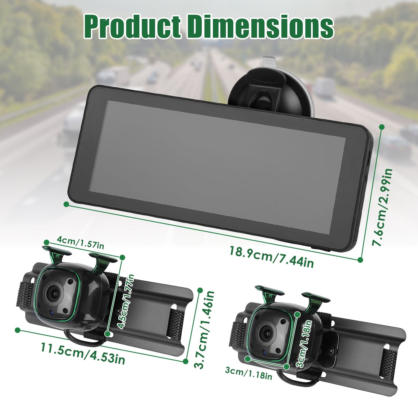1080P Rearview Mirror Dash Cam with Parking Monitor