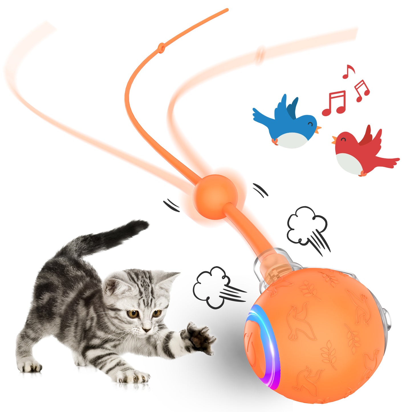 Intelligent Gravity Cat Toy Ball Strap Electric Rope Cat Teaser Toy Cat Toy