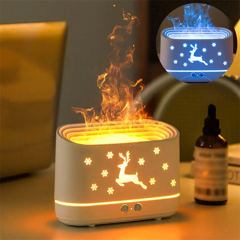 Elk Flame Humidifier Diffuser – LED Fire Effect Aroma Diffuser & Atmosphere Lamp for Home