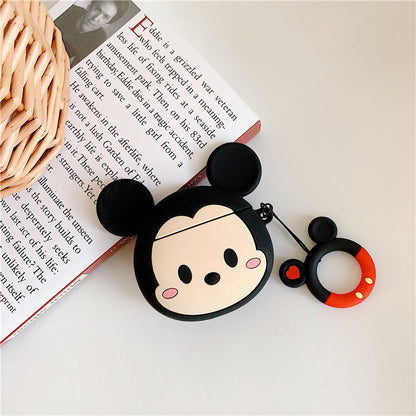 Cute Cartoon Silicone AirPods Case with Keychain