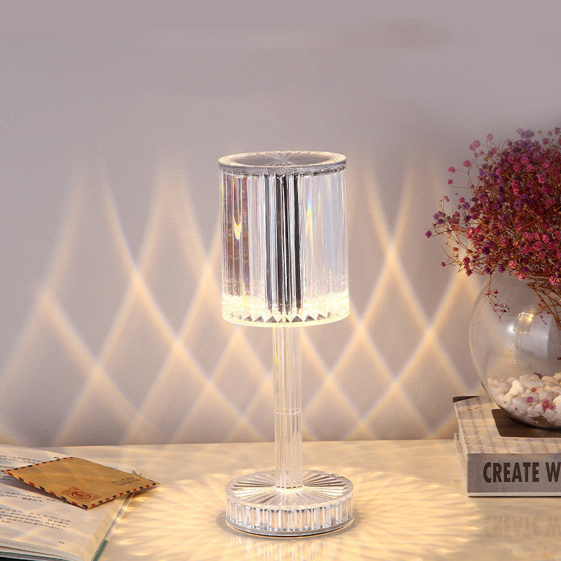 Crystal Diamond LED Table Lamp – Romantic Warm Light for Bedroom, Home & Hotel Decor