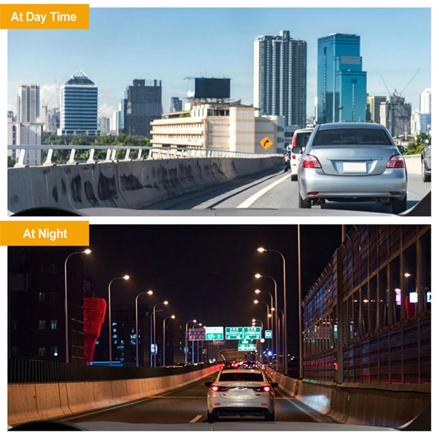 Car Dual Lens Dash Cam HD 1080P Front Rear Inside Video Recorder Camera G-Sensor