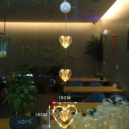 3PCS Christmas LED Star Window Hanging Lights