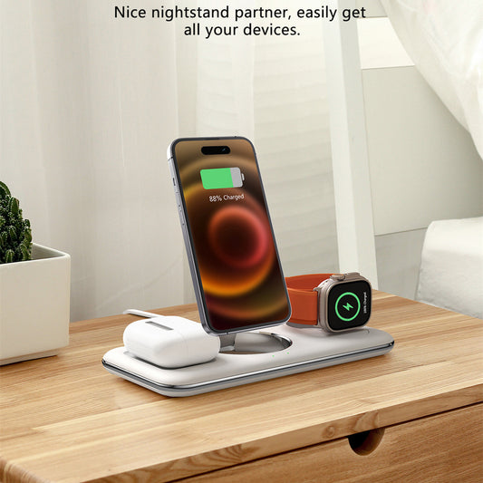3-in-1 Wireless Charging Station for Phone, Watch & Earbuds