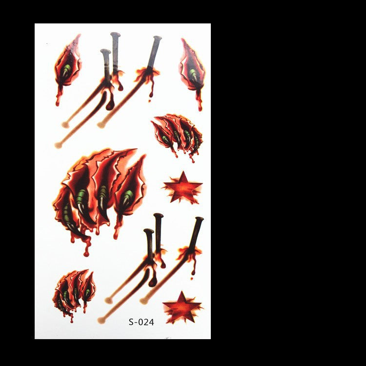 Fake Wound Scar Tattoo Stickers – Realistic Halloween Prank Makeup Temporary Tattoos