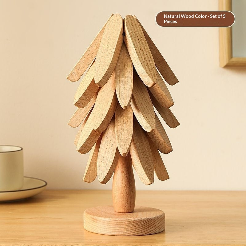 Decorative Wooden Tree Trivet – Heat Resistant Table Mat