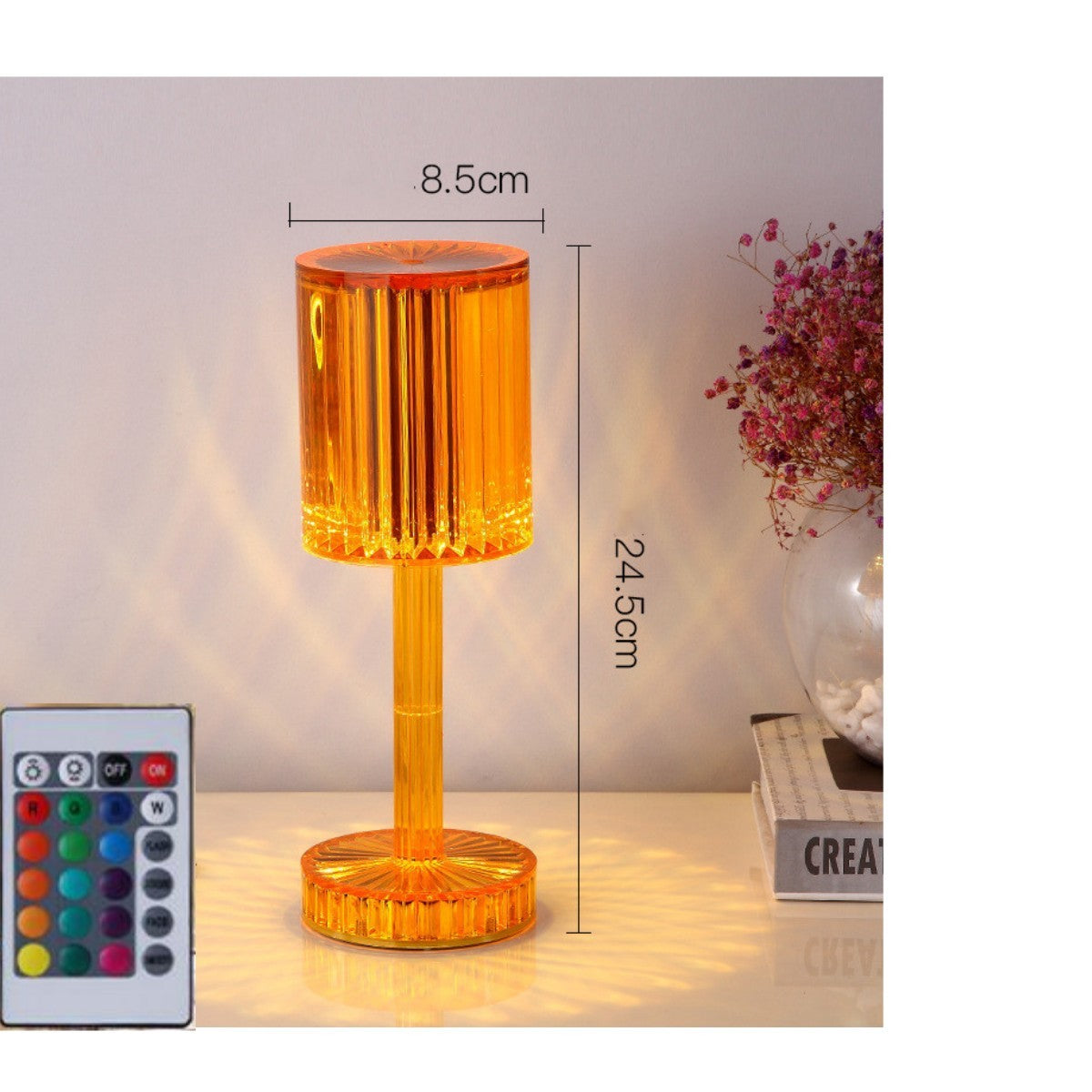 Crystal Diamond LED Table Lamp – Romantic Warm Light for Bedroom, Home & Hotel Decor