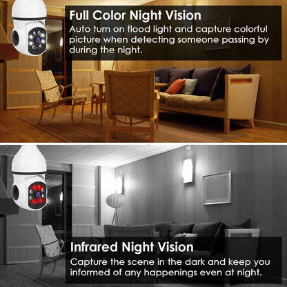 Smart WiFi Light Bulb Camera – 1080P