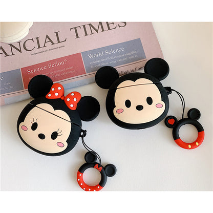 Cute Cartoon Silicone AirPods Case with Keychain