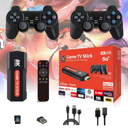 4K HDMI Wireless Game Stick Console with Dual Wireless Controllers