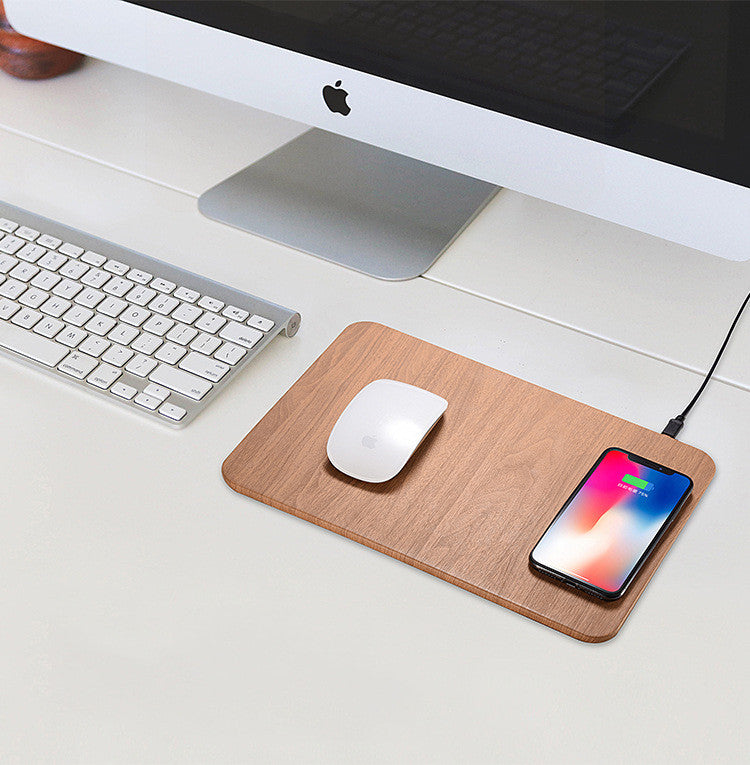 Wireless Charging Desk Mat with Phone Holder – Premium Office Desk Organizer & Mouse Pad