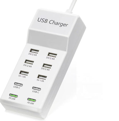 10-Port USB Charging Station with Smart IC