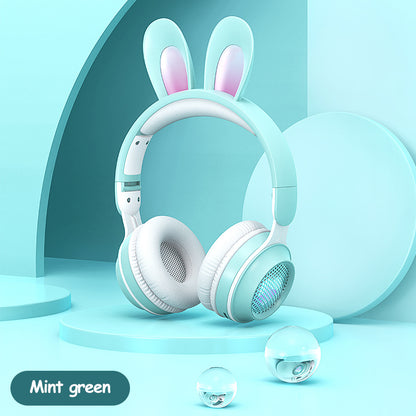 Cute LED Bunny Wireless Headphones Kids Rabbit