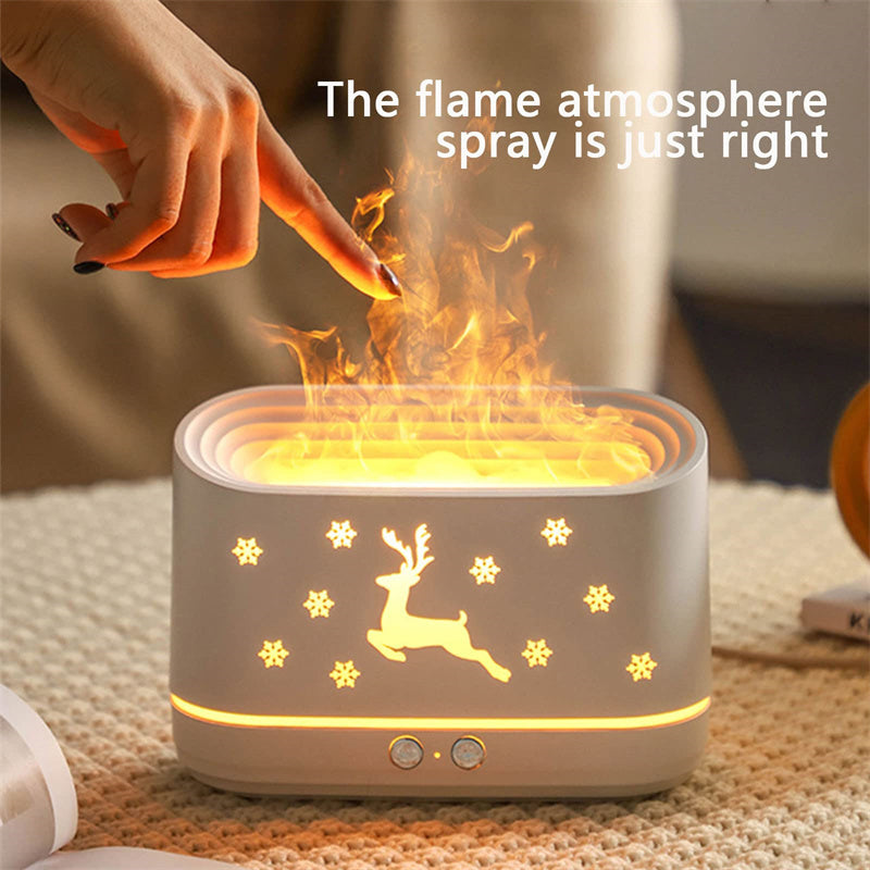 Elk Flame Humidifier Diffuser – LED Fire Effect Aroma Diffuser & Atmosphere Lamp for Home