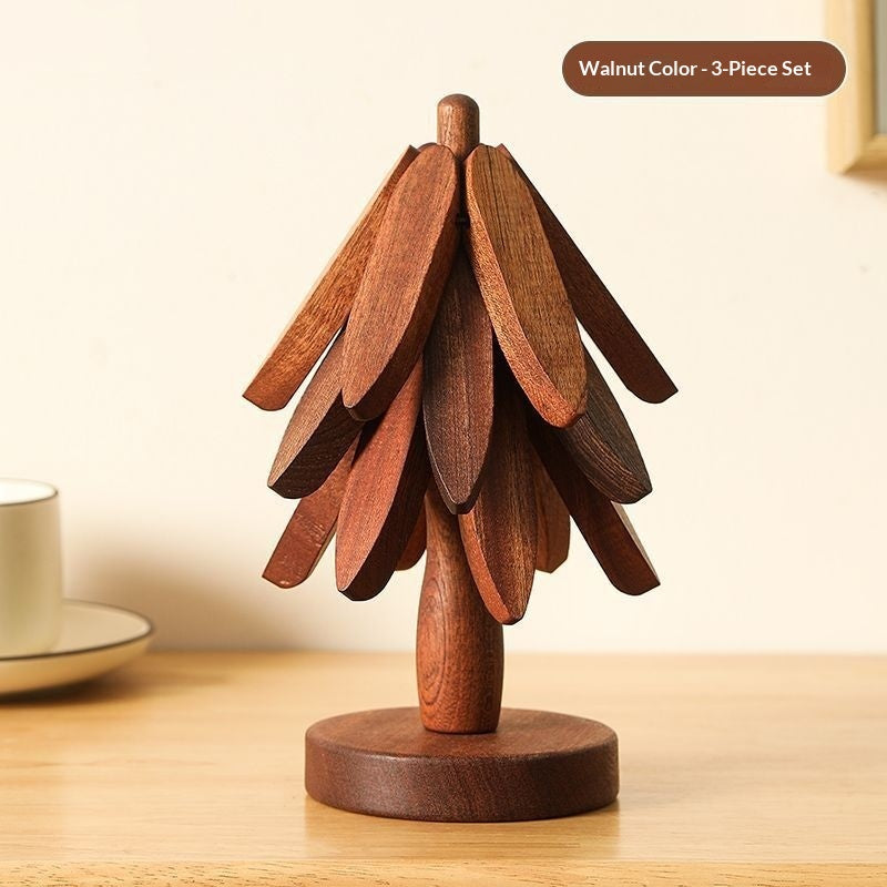Decorative Wooden Tree Trivet – Heat Resistant Table Mat