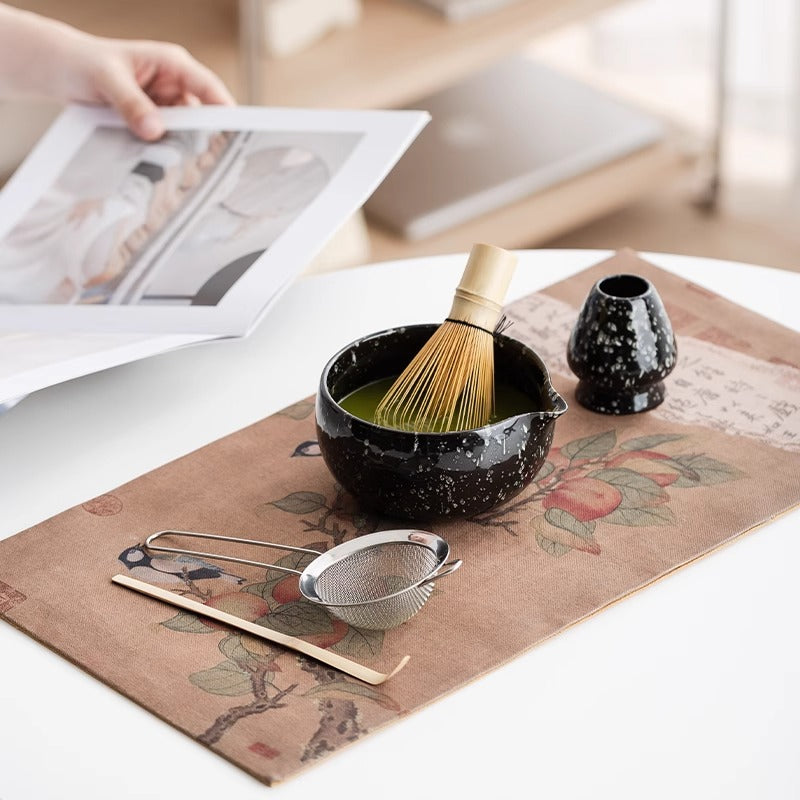 Matcha Tea Set – Bamboo Whisk, Bowl & Fine Mesh Strainer
