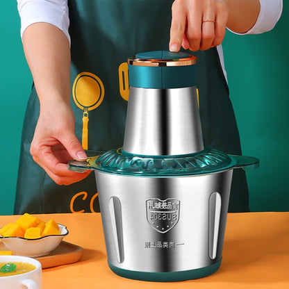 Electric Stainless Steel Food Chopper – Powerful Meat & Vegetable Grinder