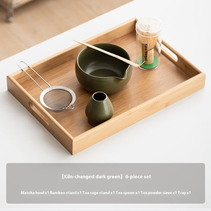 Matcha Tea Set – Bamboo Whisk, Bowl & Fine Mesh Strainer