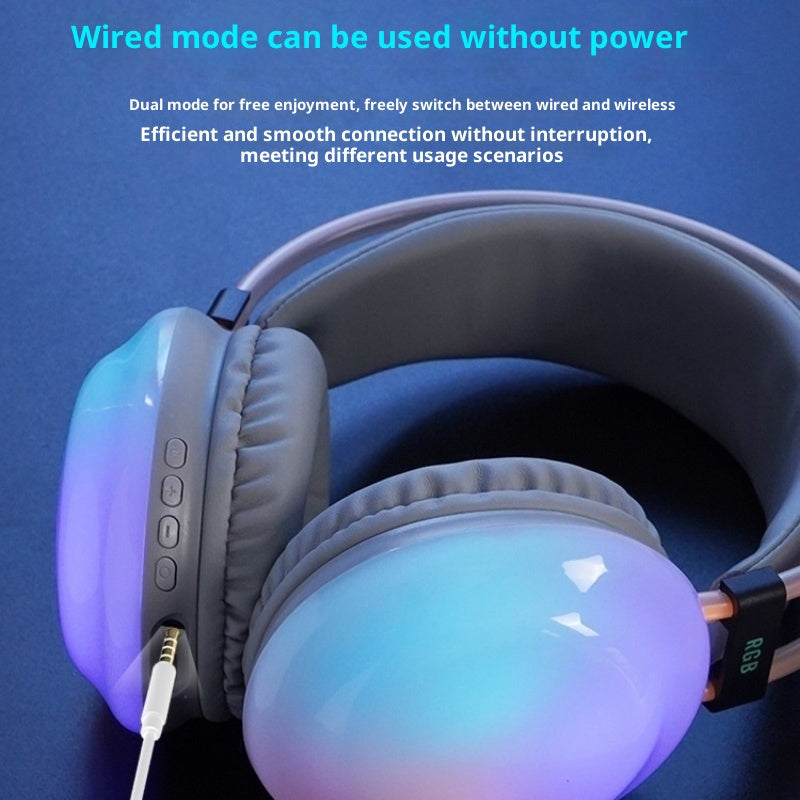Luminous RGB E-Sports Bluetooth Headset – Wireless Gaming Headphones with Mic