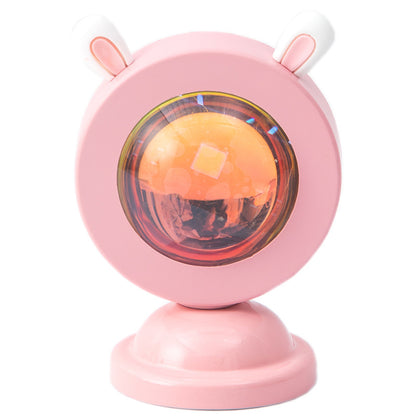 Cute Bunny Ear Sunset Lamp LED Night Light