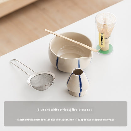 Matcha Tea Set – Bamboo Whisk, Bowl & Fine Mesh Strainer