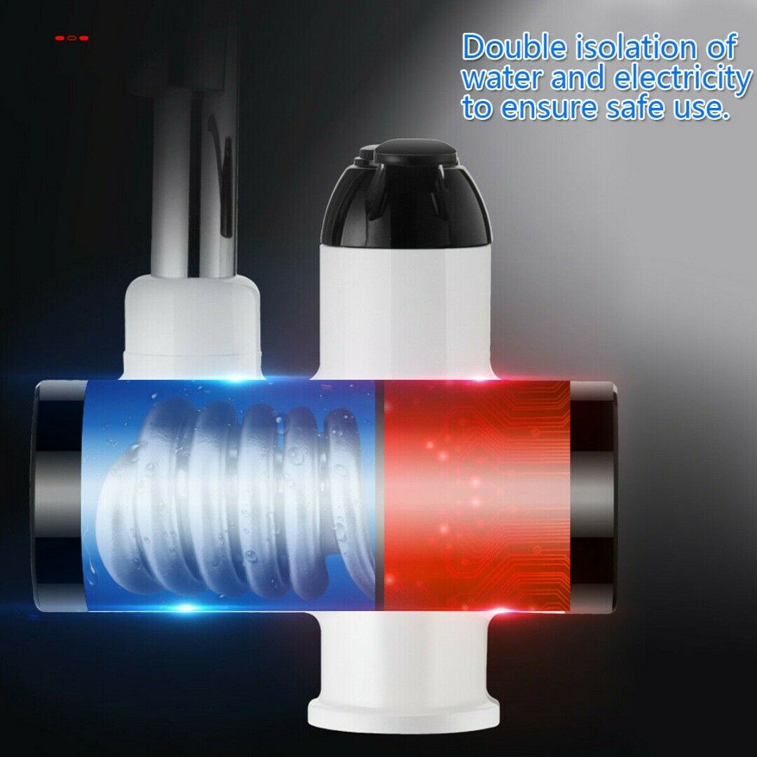 Instant Electric Water Heater Faucet 3000W with LED Digital Display, 360° Rotating Hot & Cold Tap