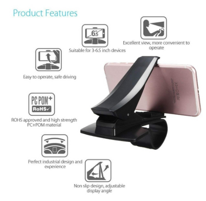 360° Rotatable Car Dashboard Phone Holder – Anti-Slip