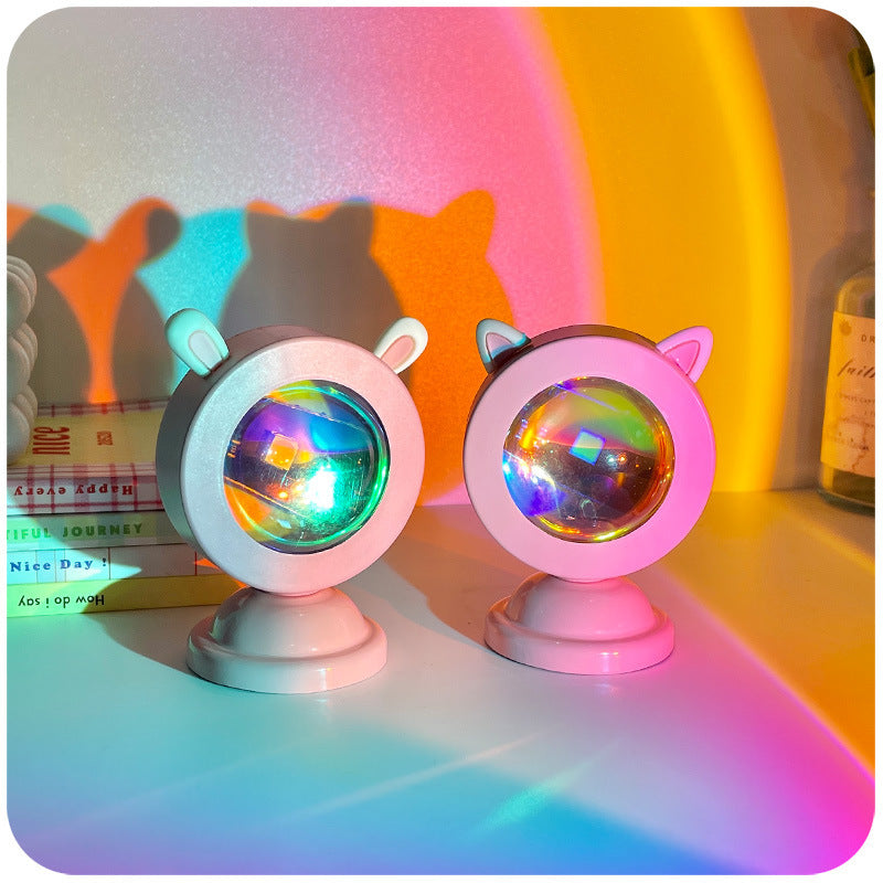 Cute Bunny Ear Sunset Lamp LED Night Light