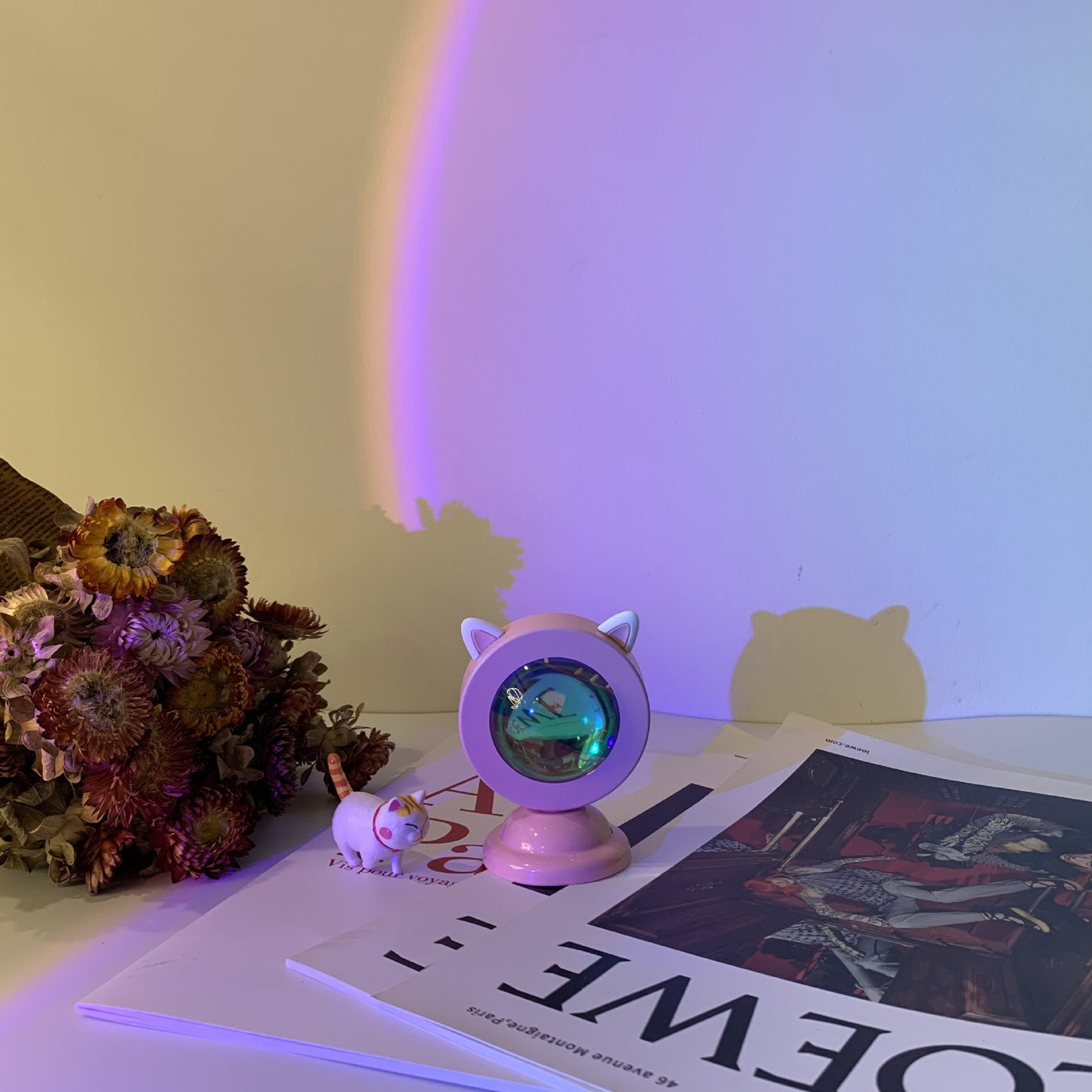 Cute Bunny Ear Sunset Lamp LED Night Light