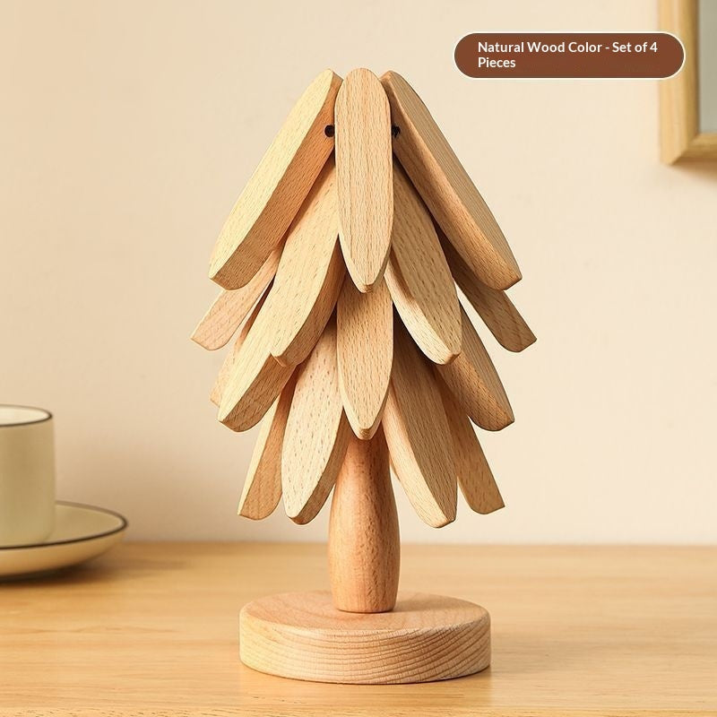Decorative Wooden Tree Trivet – Heat Resistant Table Mat
