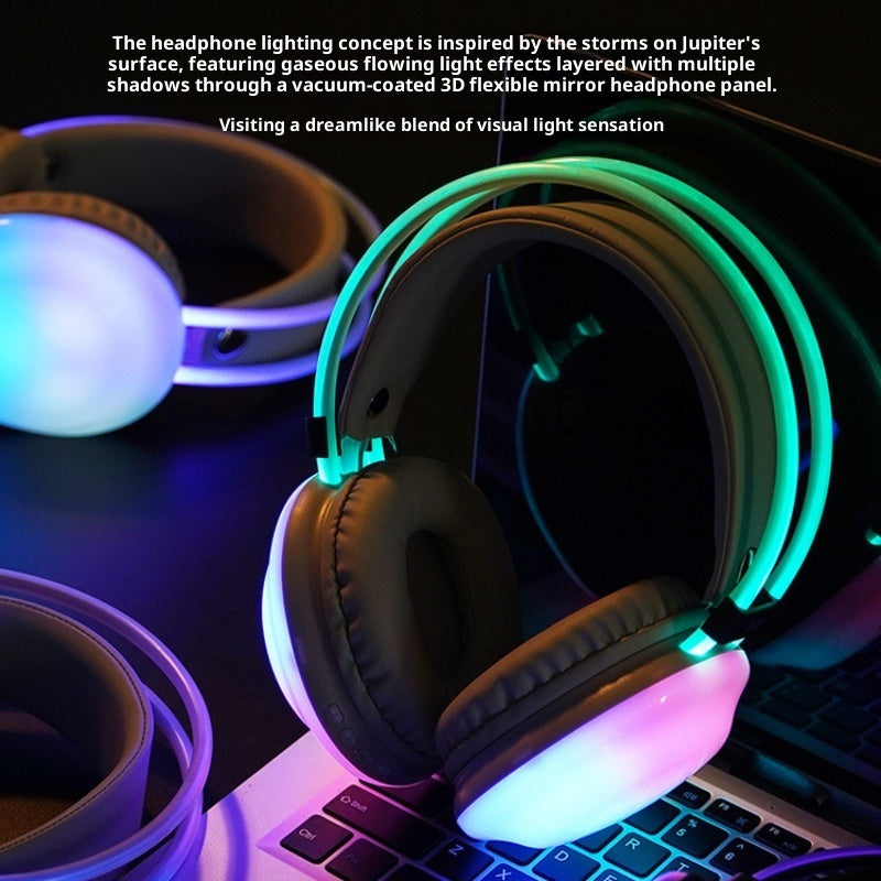 Luminous RGB E-Sports Bluetooth Headset – Wireless Gaming Headphones with Mic