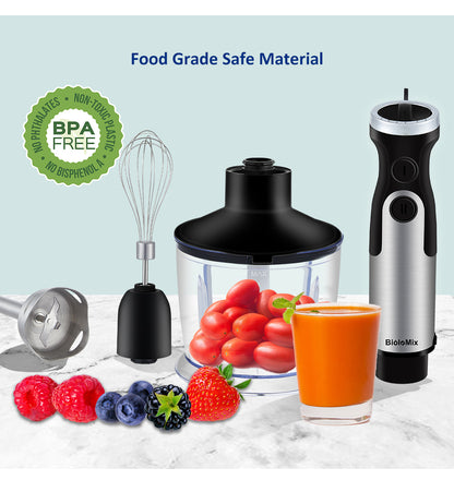 3-in-1 Handheld Immersion Blender Set – Mixer, Chopper & Whisk Attachment