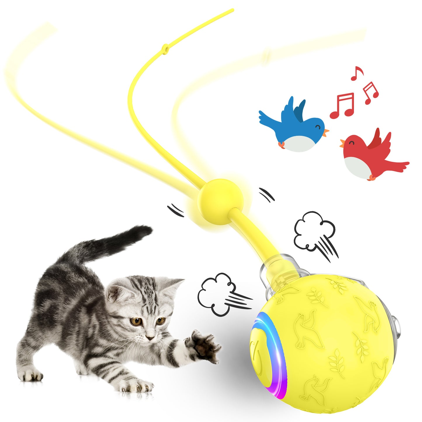 Intelligent Gravity Cat Toy Ball Strap Electric Rope Cat Teaser Toy Cat Toy