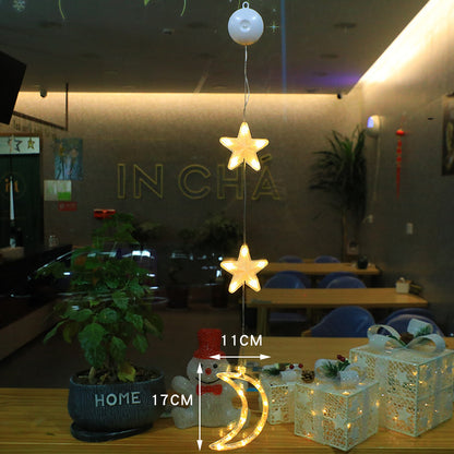 3PCS Christmas LED Star Window Hanging Lights