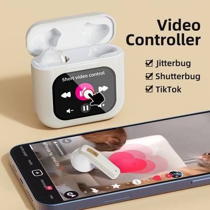 TWS Smart Touch Screen Earbuds with ANC Noise Cancelling