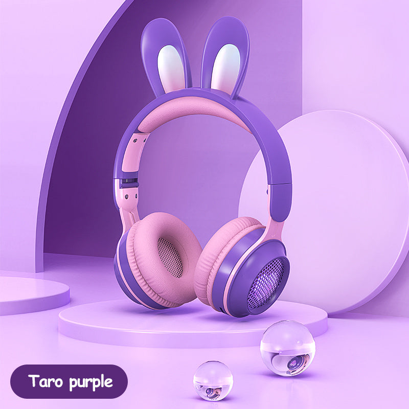 Cute LED Bunny Wireless Headphones Kids Rabbit Ear Wireless