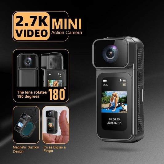 2.7K Ultra HD Mini Action Camera | Magnetic Mount