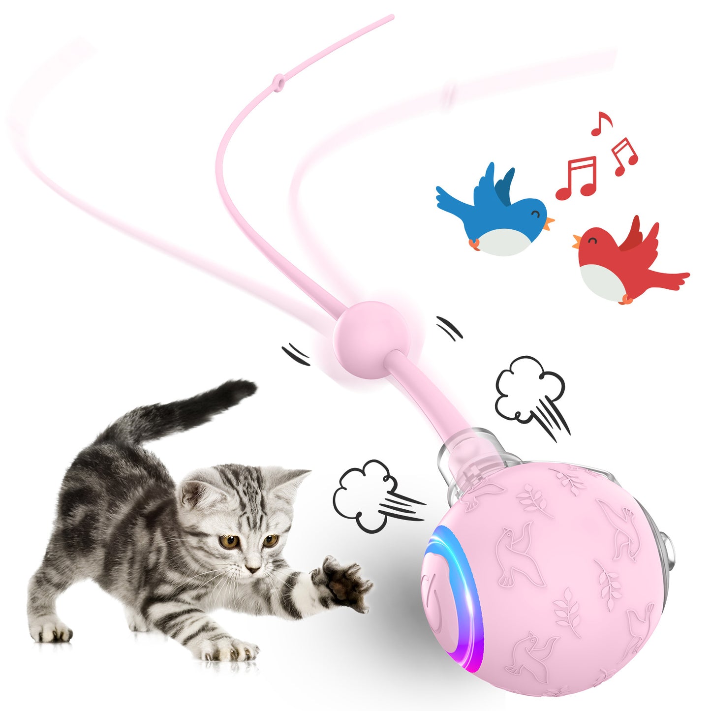 Intelligent Gravity Cat Toy Ball Strap Electric Rope Cat Teaser Toy Cat Toy