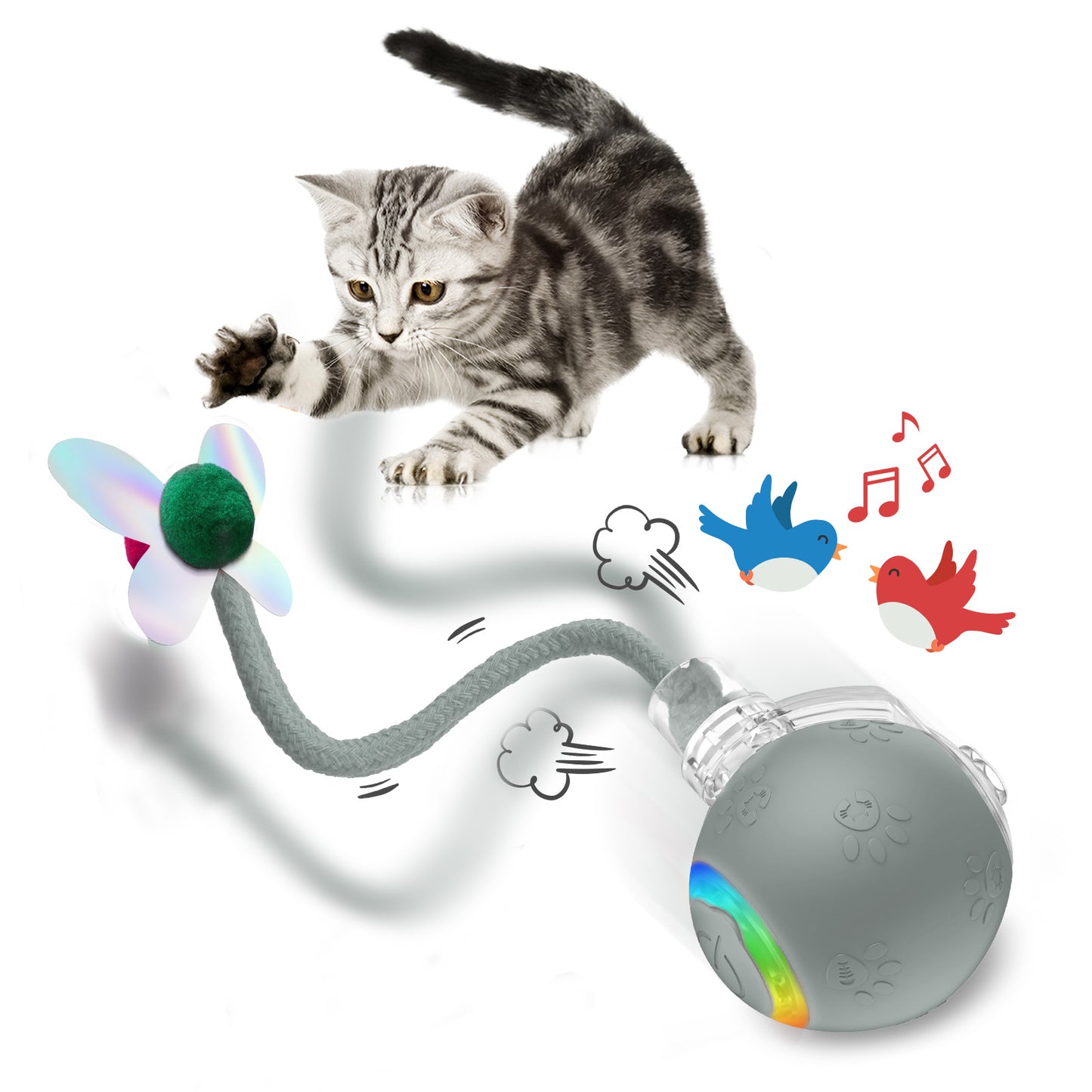 Intelligent Gravity Cat Toy Ball Strap Electric Rope Cat Teaser Toy Cat Toy