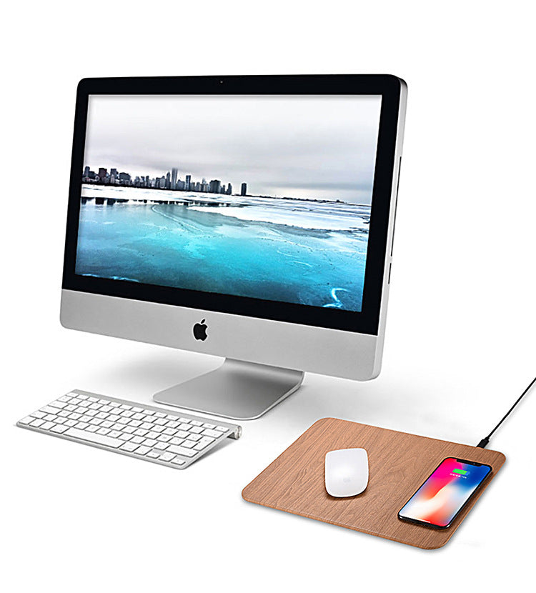 Wireless Charging Desk Mat with Phone Holder – Premium Office Desk Organizer & Mouse Pad