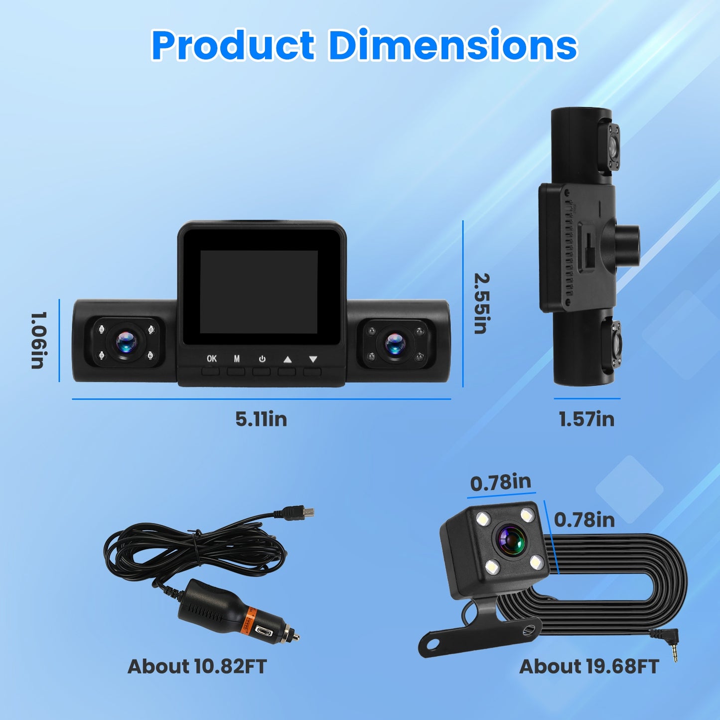 “360° 4-Channel FHD Car Dash Cam with Night Vision”