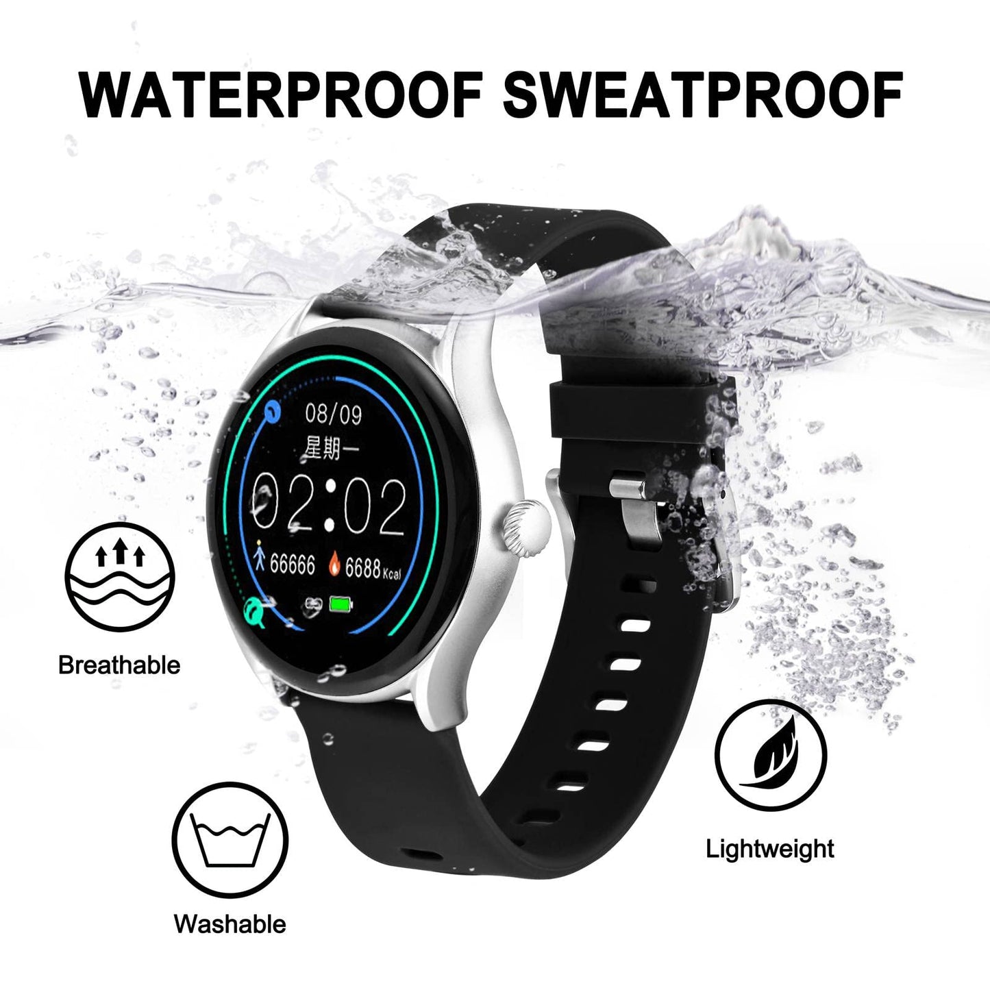 Smartwatch Accessories,Silicone Watch Bands, Slim Watch Straps With Quick Release, 22mm