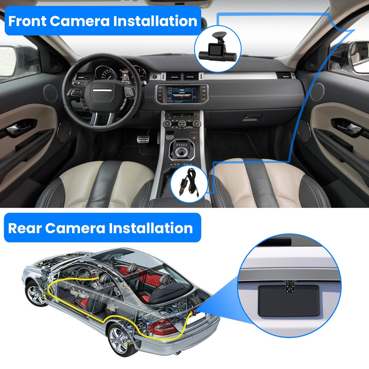 “360° 4-Channel FHD Car Dash Cam with Night Vision”