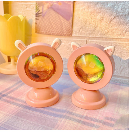 Cute Bunny Ear Sunset Lamp LED Night Light