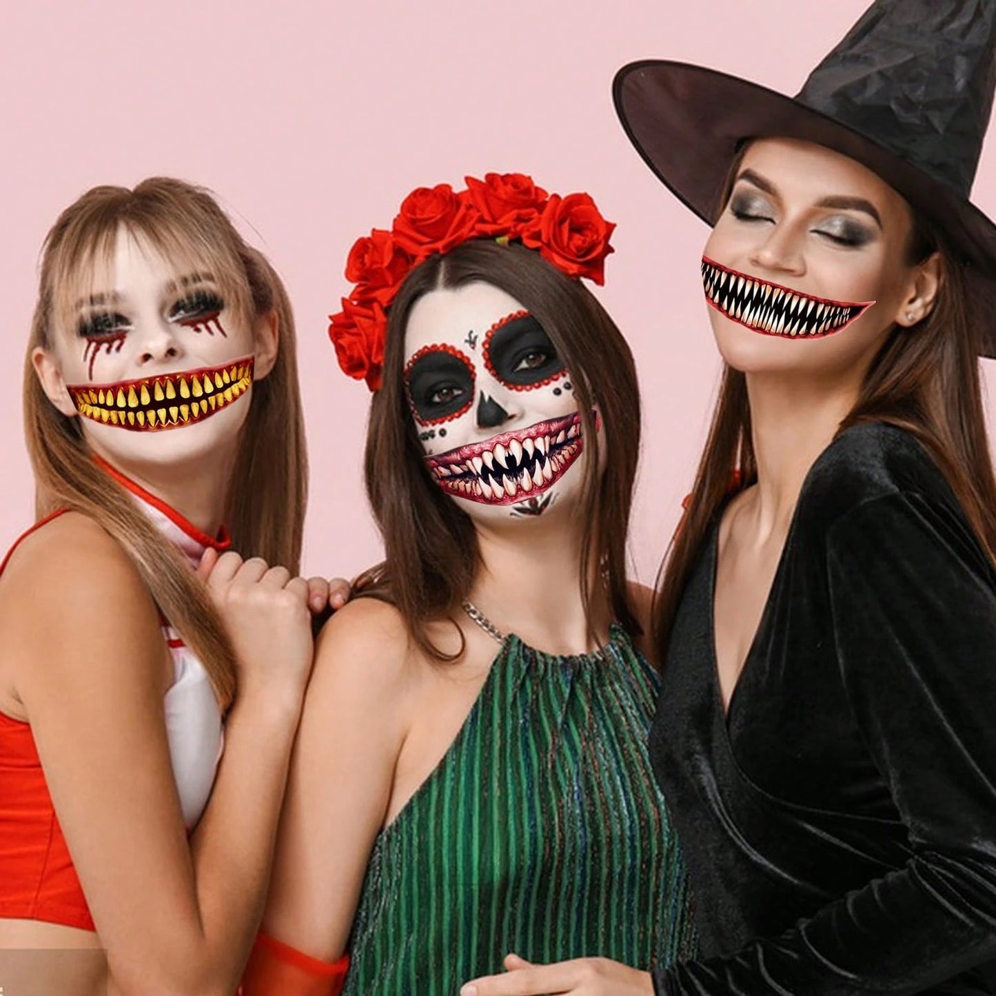 Halloween Scary Face Temporary Tattoos for Adults