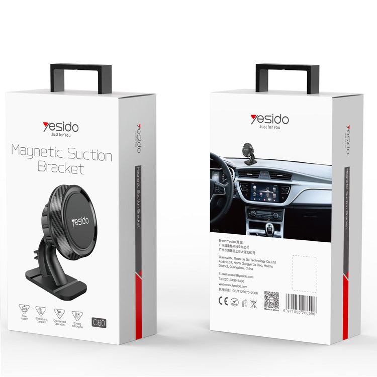 YESIDO Strong Magnetic Car Phone Holder – 360° Rotation Dashboard Mount for All Smartphones