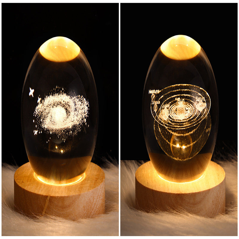 3D Moon & Galaxy Crystal Ball LED Lamp
