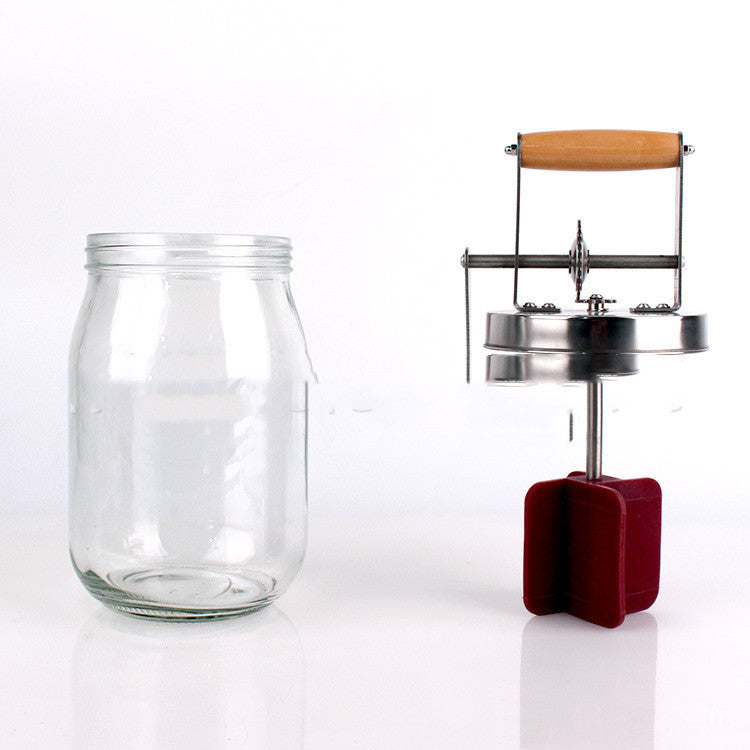 Manual Butter Churner Set – Hand-Crank Glass Jar Butter Maker